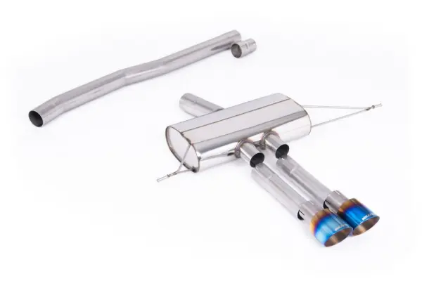 Product image of Milltek Mini F66 Non-Resonated OPF/GPF Back System for Sport Diffuser only with Burnt/Blue Titanium Tips